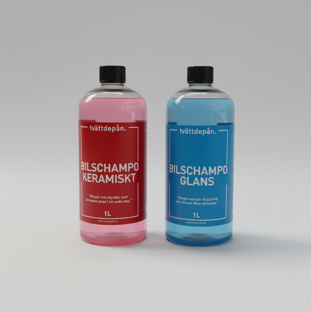 Keramiskt bilschampo och bilschampo med glans